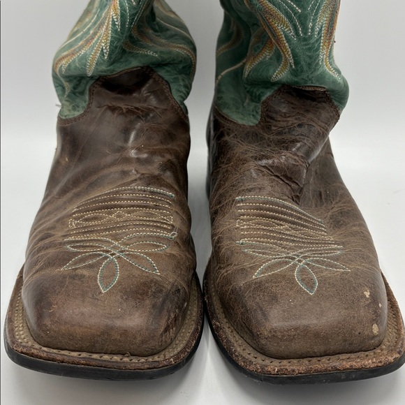 Justin Women’s Size 9 BRL335 Bent Rail Western Cowgirl Leather Boots Turquoise - Picture 4 of 11